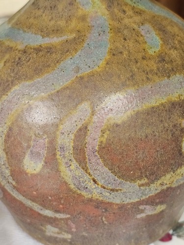 Wonderful early studio pottery vase bottle form great glaze effects - Picture 20 of 22