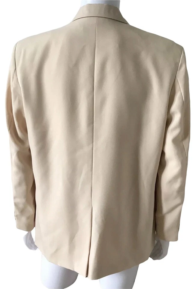 DUKE HABAND Mens Size 44S Beige Vintage Two Button Blazer Jacket Sport Coat - Image 3 of 4
