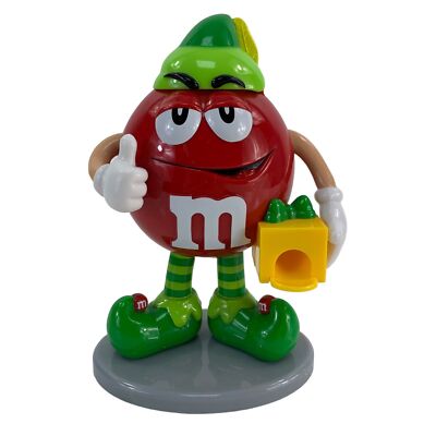 Vintage M&M Weihnachtselfe rot grün Werbung Fanartikel Figur Kunststoff gebraucht
