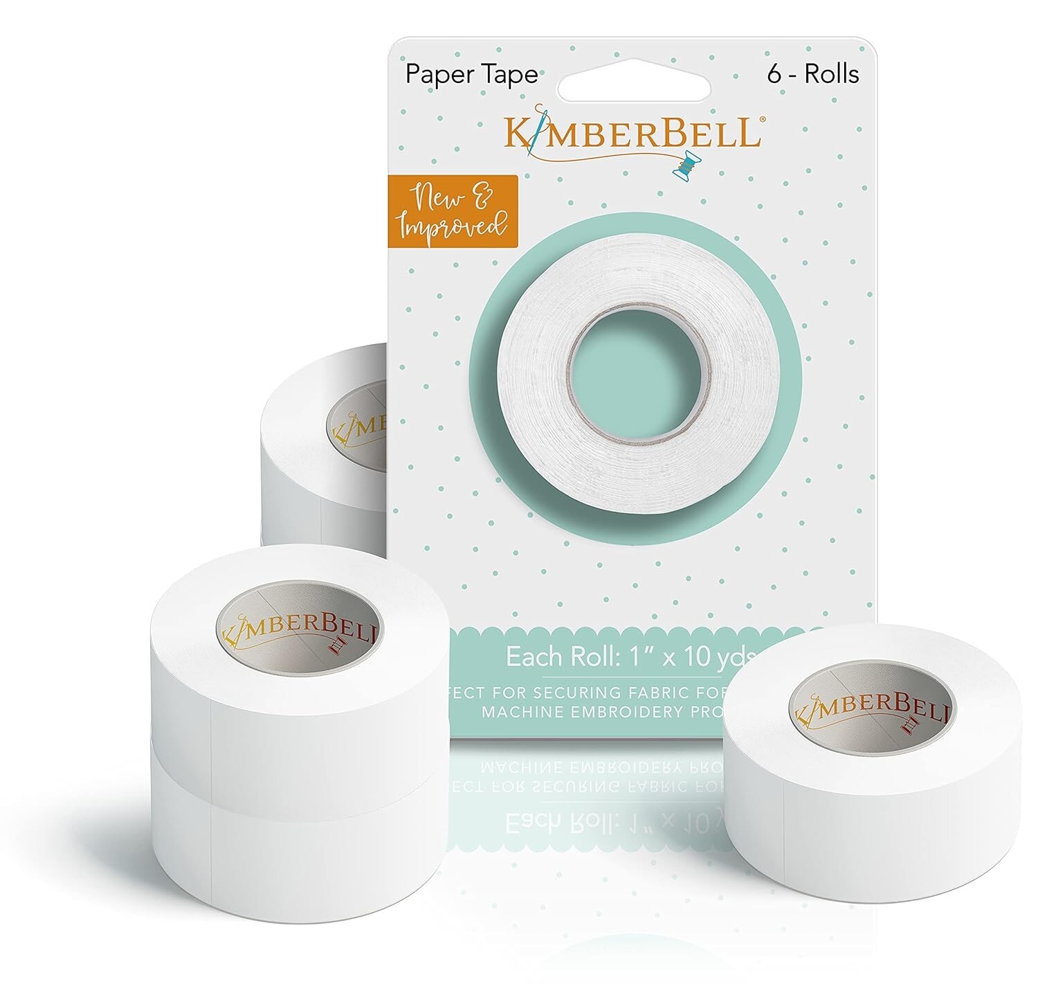Kimberbell Paper Tape 1"x10yd &ndash; 6 Roll Pack for Sewing & Embroidery, KDTL100