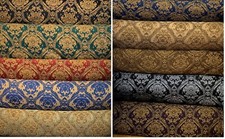 Fabric sold by yard Upholstery Drapery Chenille classic Damask design 60" Wide