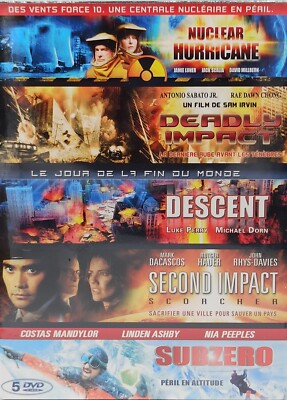 SET 5 DVD NUCLEAR HURRICANE + DESCENT + SECOND IMPACT + SUBZERO + DEADLY...