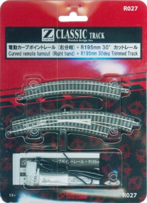 R027 Rokuhan Z gauge R027 electric curve point rail right branch Track Brand New