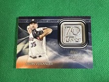 2021 Topps Update 70th Anniversary Logo Patches Blue #T70PJV Justin Verlander
