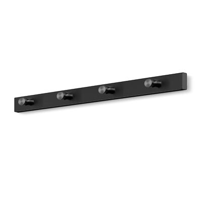 ZACK Garderobenleiste Handtuchleiste ACCOLO 40 cm Edelstahl schwarz mit 4 Haken