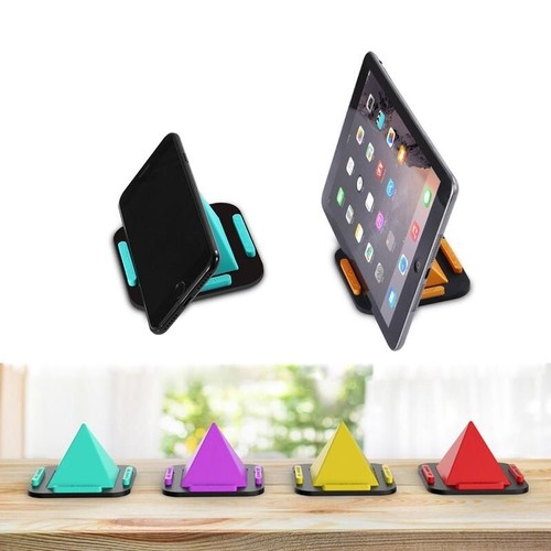 Creative Lazy Phone Holder Colorful Silicone Pyramid Desktop Stand For All - Photo 4 sur 13