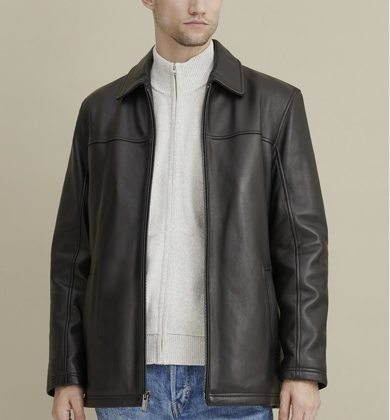 CALVIN KLEIN Leather Jacket with 