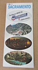 VTG 1966 Sacramento California Map Tourism Chevron Standard Oil 18x42"
