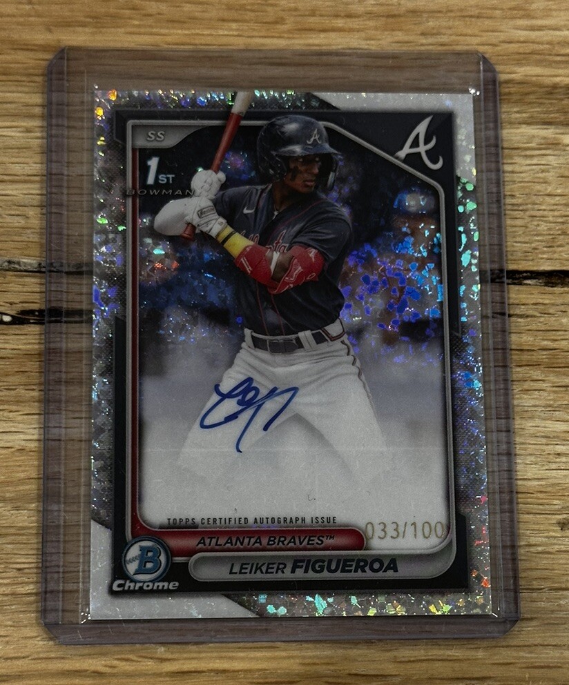 2024 Bowman Chrome Leiker Figueroa #CPA-LF Mini Diamond Auto /100 Braves