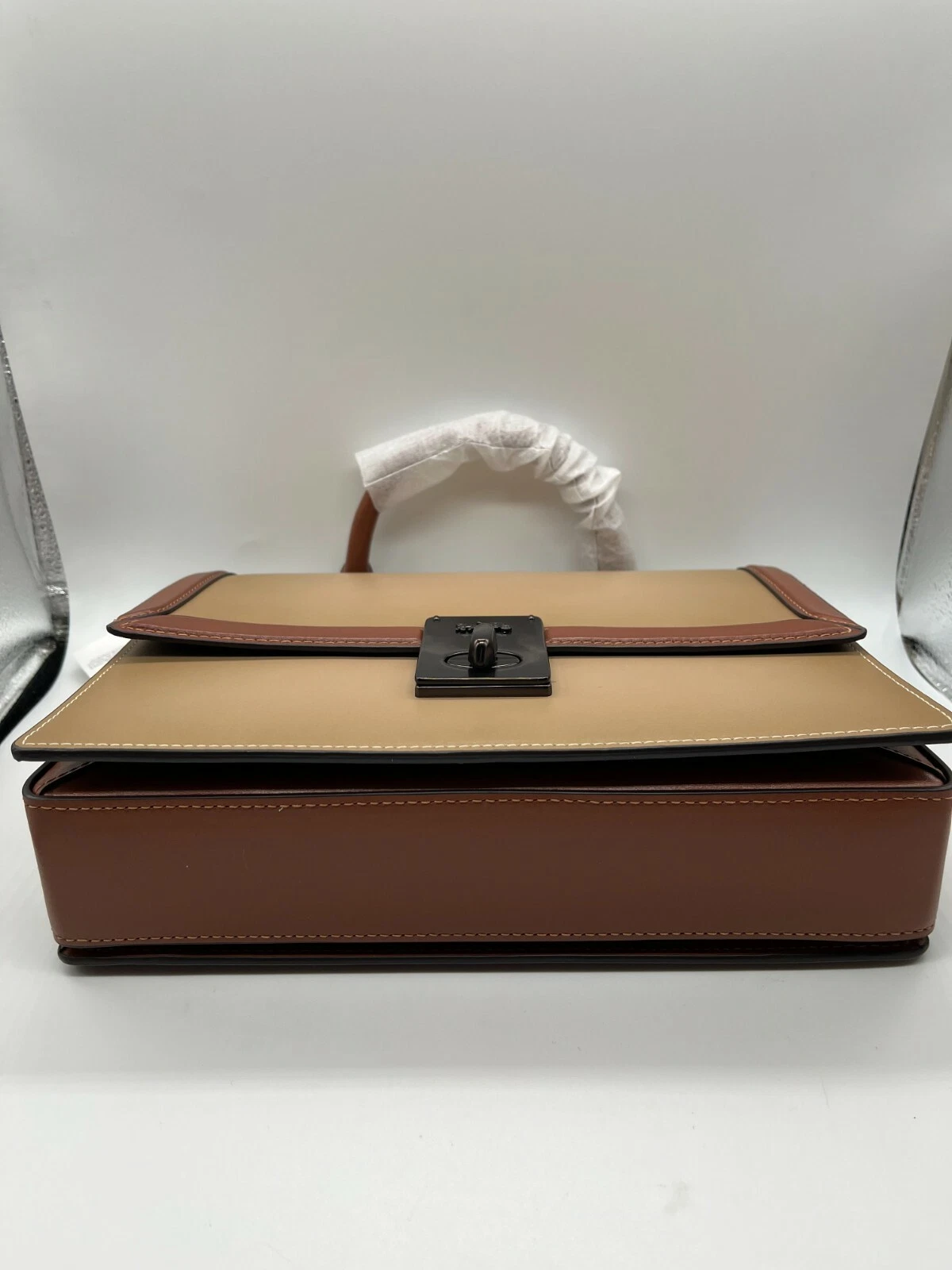 Coach Hutton manico superiore in colorblock peltro tortora multi stile 740 $495