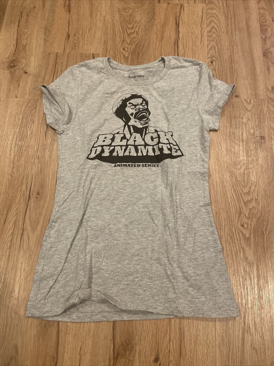 Black Dynamite Movie Animated Series Women Gray T-shirt Size Large