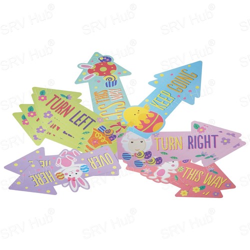 Easter Egg Hunt Arrow Signs & Bunny Rabbit Feet Footprint Game Decor Kids Fun - Picture 15 of 61