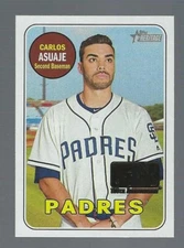 2018 Topps Heritage 203 CARLOS ASUAJE 100th Anniversary Logo Print Run 25 Padres