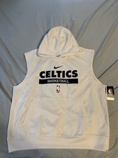 Nike Boston Celtics NBA Team Issue Pregame Warmup Sleeveless Hoodie Men's XXLT