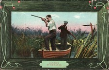 Hunting by Edwards Guns Duck Boat Views 1909 Postcard