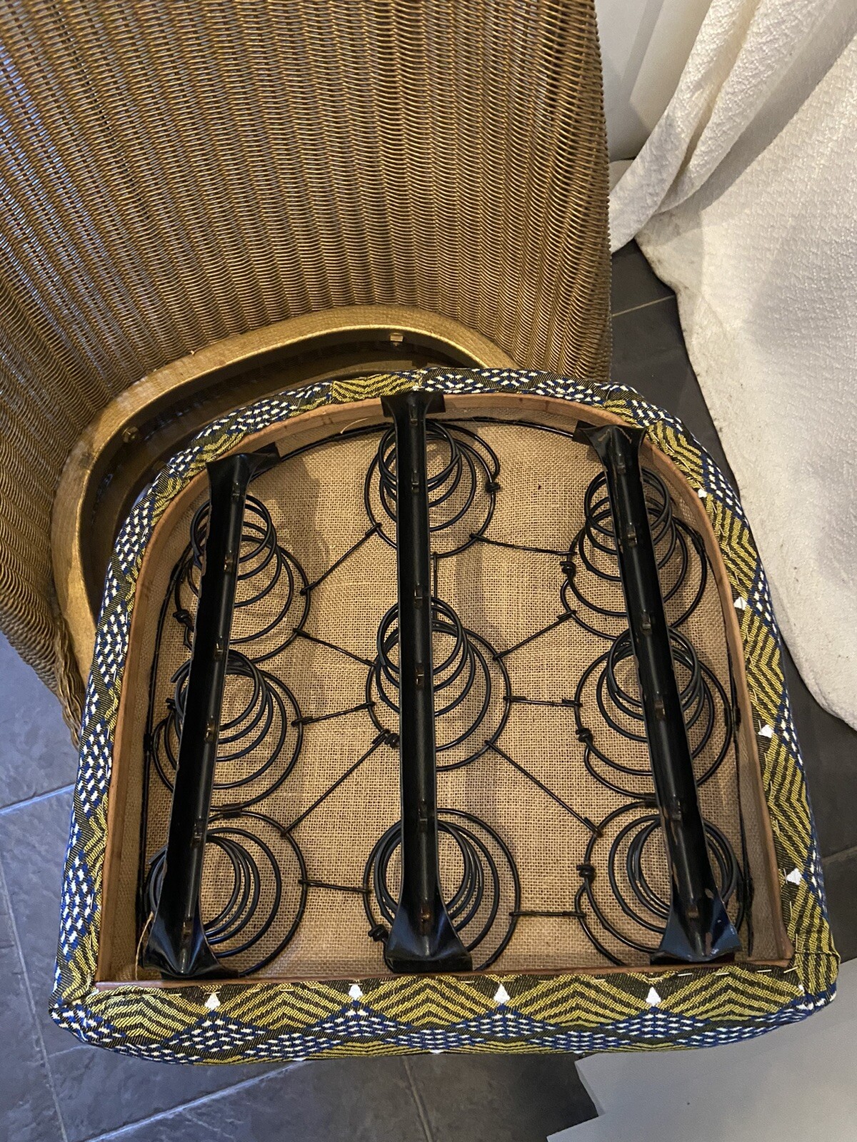 Original vintage Lloyd Loom chair in gold eBay