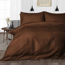 Egyptian Cotton 1000TC Marvelous Duvet Collection Select Item Chocolate Stripes