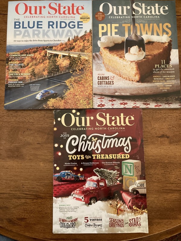 Our State Magazine - Oct 2021, Nov 2021, Dec 2021 - 3 Total - North Carolina