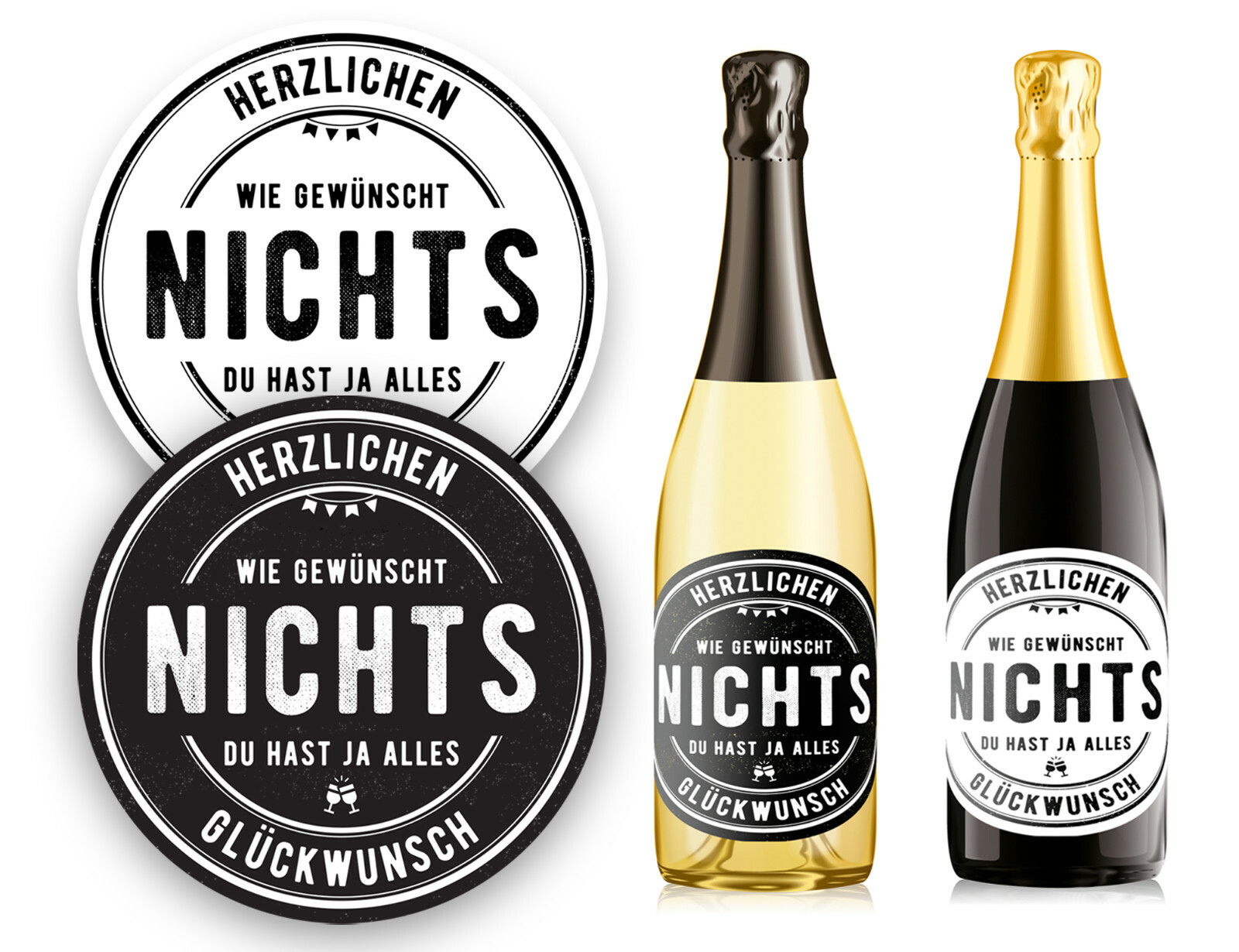 Etikett Nichts - du hast ja alles, witziges Geschenk Geburtstag Kleinigkeit Idee