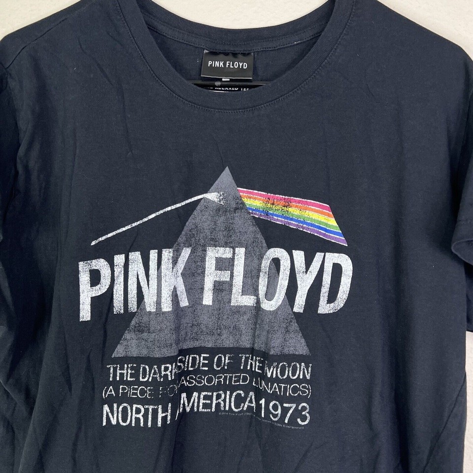 VTG Retro Official Pink Floyd Womens Black Crop Top Rock Merch TShirt