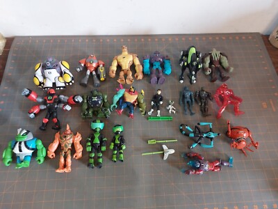 Ben 10 Mixed Figure Lot Alien X Omni Naut Kix Vilgax Missiles Riders Parts