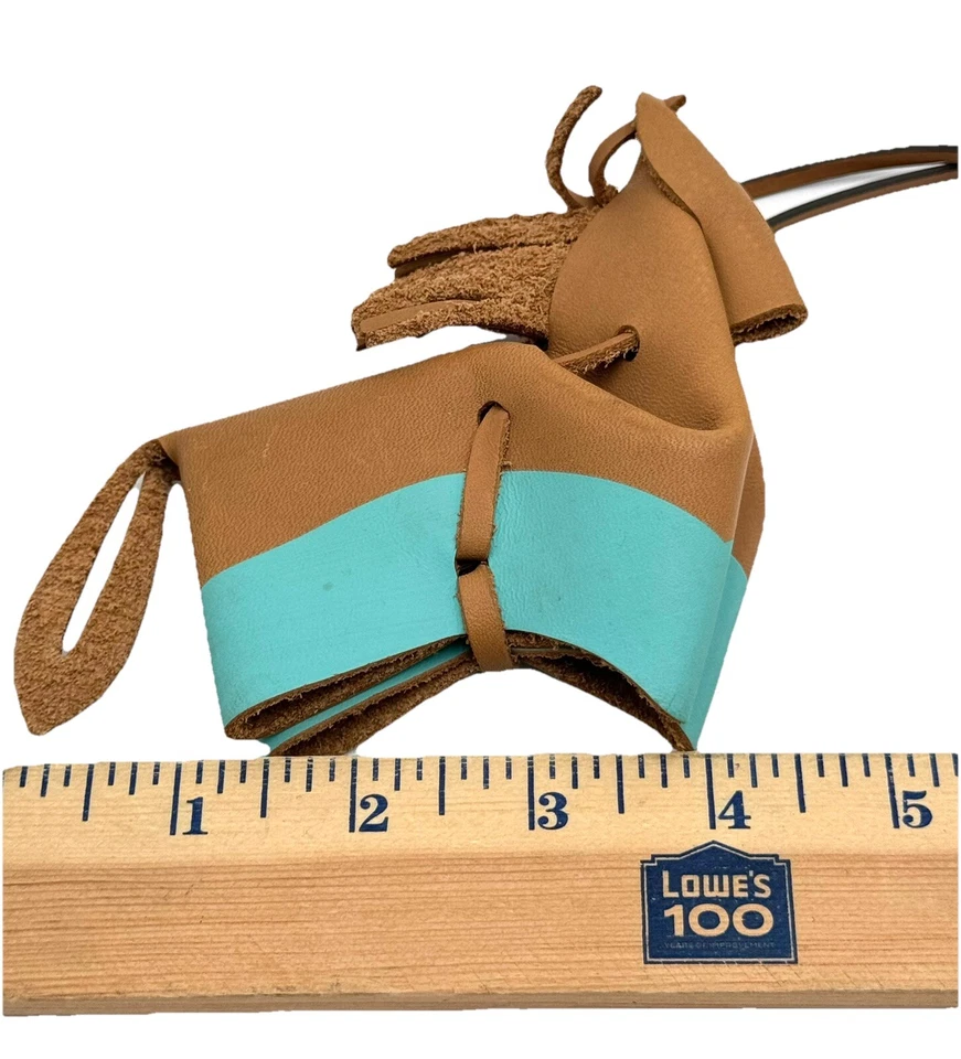 New Fossil Tan Leather Horse w Fringe Mane Hanging Bag Charm Dangle Accessory - Image 4 of 4