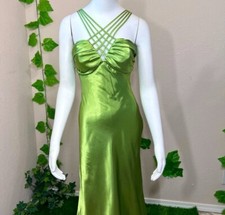 Betsy and Adam Vintage Lime Mermaid Y2K Green Gown Sz 4