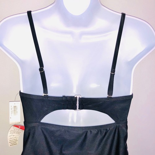 Old Navy Maternity Swimsuit sz S Black Tankini Adjustable Padded Stretch New - Picture 9 of 20