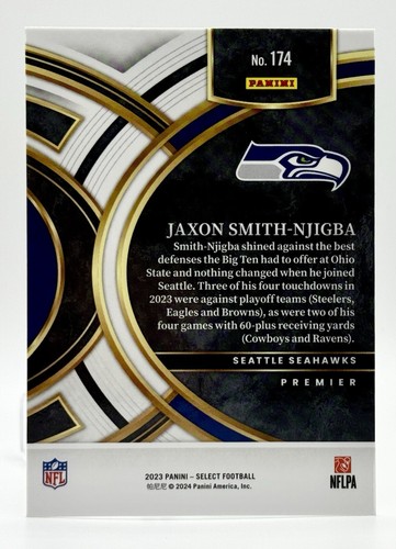 2023 Panini Select Premier #174 Jaxon Smith-Njigba RC Seattle Seahawks - Picture 2 of 2