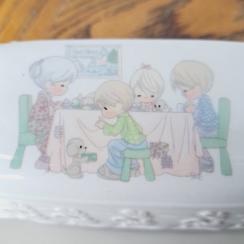 Precious Moments Gathering Lords Blessing Butter Dish Ceramic - Picture 3 of 10