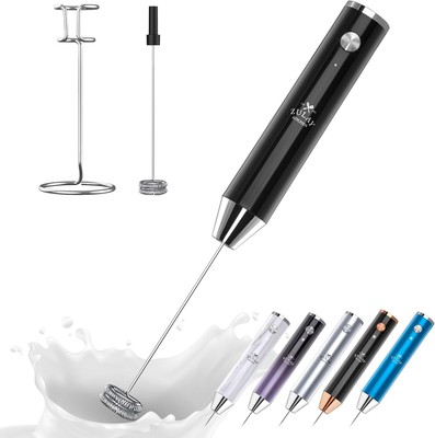 Zulay Kitchen Lux Rechargeable Milk Frother Handheld - Powerful 2-Speed Motor, F