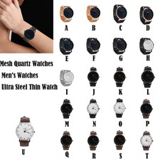 Business Stainless Mesh Quartz Watches Men's Fashion Ultra Steel Thin Watch