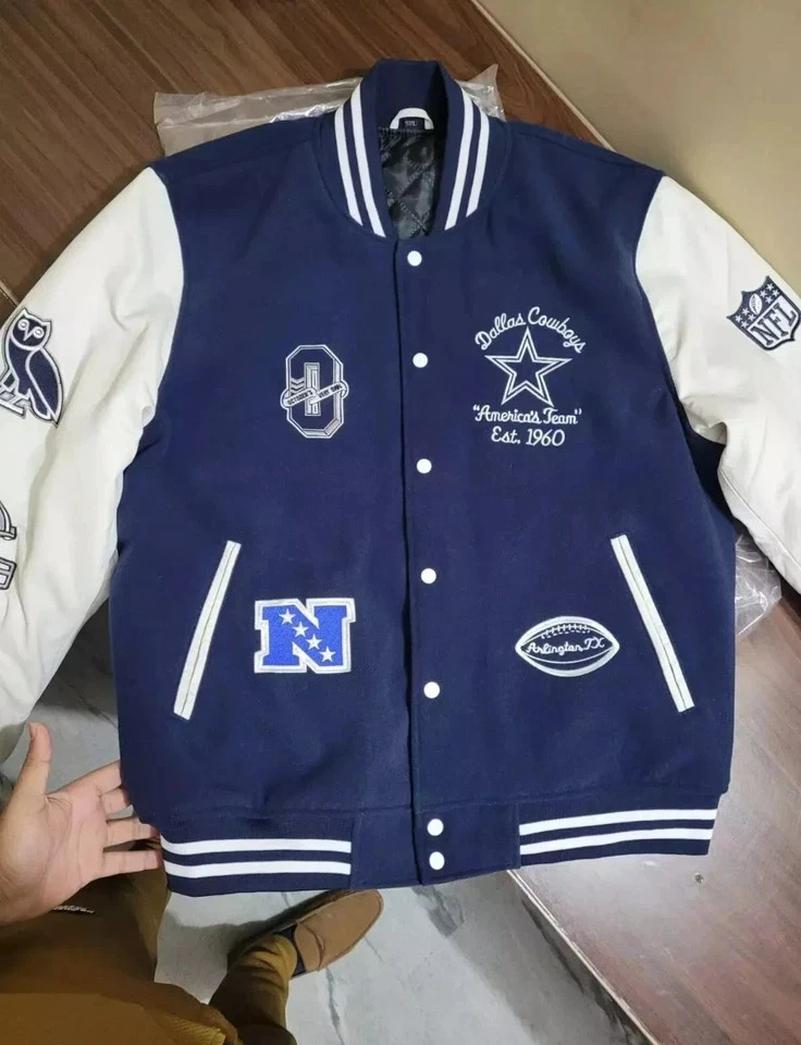 Dallas Cowboyss Varsity Jacket Navy Cream