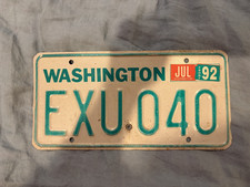 Vintage Antique Washington WA License Plate 1992 90s