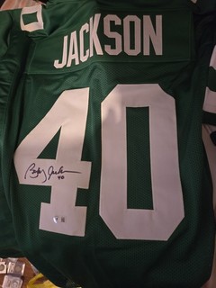 New York Jets Jersery Signed by Bobby Jackson Beckett Certified And Witnessed