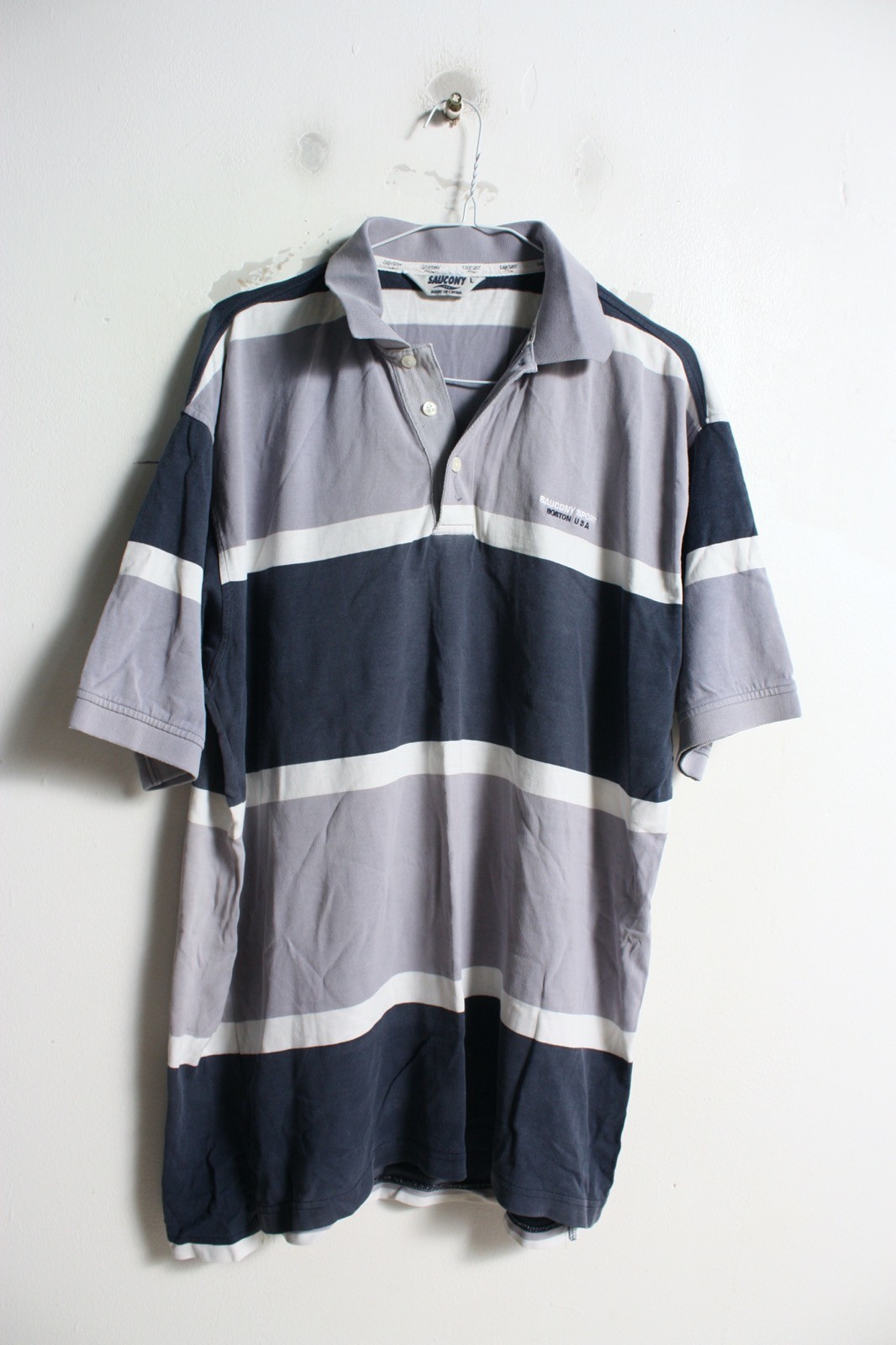 Saucony Mens Vintage Polo Shirt - Size L Lartge *Read* Shirt - (j77)