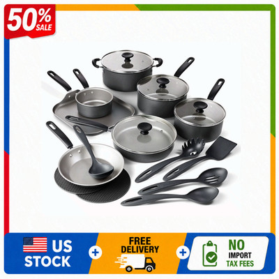 Tramontina Primaware 18-Piece Nonstick Cookware Set Asphalt