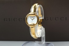 GUCCI 1400L White Dial Gold Quartz Women's Vintage Watch [Near MINT w/Box]