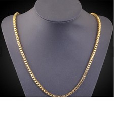 Box Chain Necklace in Real 18K Yellow Gold Filled, Tarnish-Resist, 24 inch 1.2mm