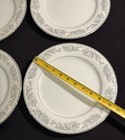 Noritake Belmont Dinner Plates 10 3/8" Set of 4 Blue Gray Scrolls Platinum Trim — photo 3
