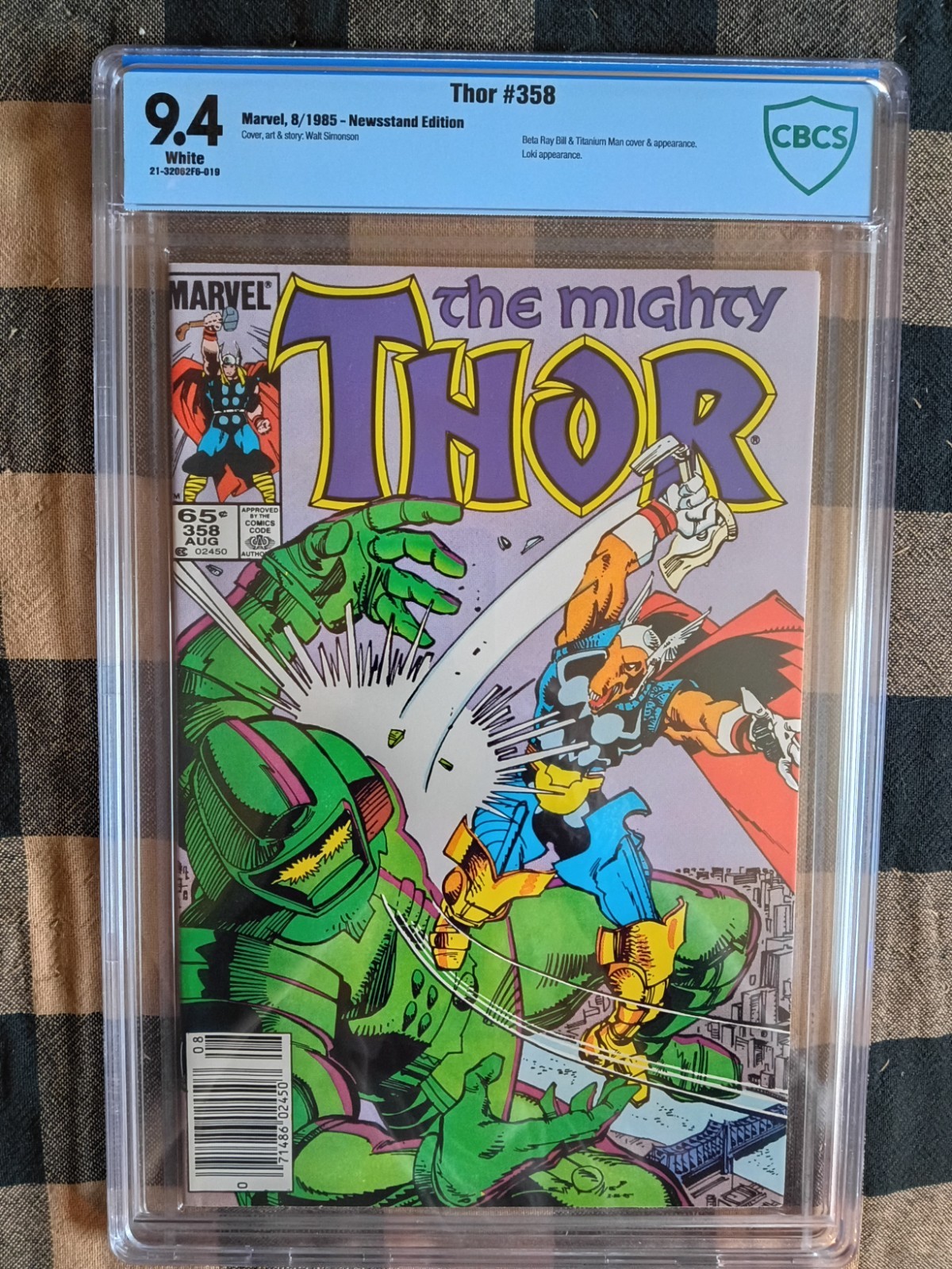 Thor 358 / CBCS 9.4 / Newsstand Edition / Beta Ray Bill Appearance / 1985 Marvel