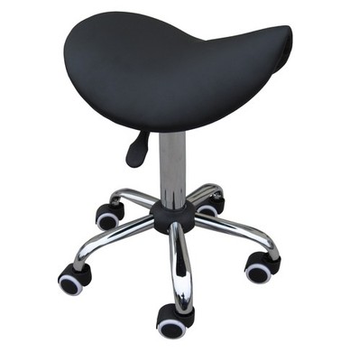 ZEN Sattelhocker mit Rollen Schminkhocker Rollhocker für Kosmetikstudio Schwarz