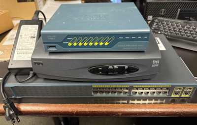 Cisco Lot ASA5505 w/Power, 1721 Router w/ WIC 1DSU, & WS-C2960-24TC-S Working