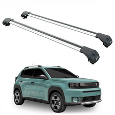 For Fiat Grande Panda Roof Rack Cross Bar Raised Rail Silver