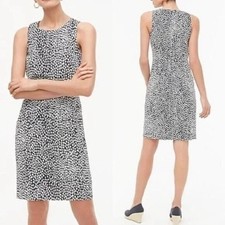 J. Crew Navy and White Basketweave Oncilla Sleeveless Sheath Midi Dress Sz 2
