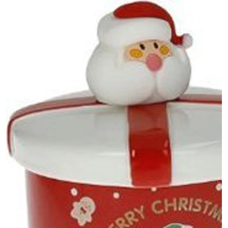 Mug Natale con Tappo e Cucchiaino Babbo Natale BRANDANI Ginger Rosso 400 ml, fotografia 3 di 9