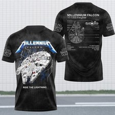 Millennium Falcon Ride The Lightning Star Wars Fan Tshirt 3D Hoodie 3D Printed