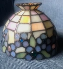VTG  Small Multicolor Floral Pattern  Stained Glass Tiffany Style Lampshad