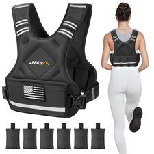 Adjustable Weighted Vest, 4-10lb/12-18lb/20-32lb Vest with 6 Ironsand Weights...