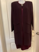 After Dark Women’s Purple Embellished Neck Coat Dress Women's Size 12 (NWT)
